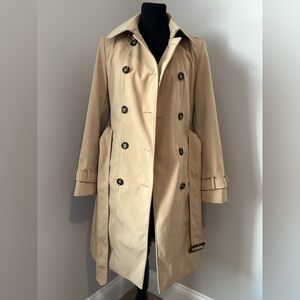 Calvin Klein Beige Double-Breasted Trench Coat: SOLD